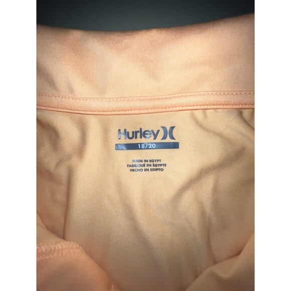Hurley 3 Button Polo Short Sleeve Boys XXL (18/20) Melon Tint Heather - Picture 5 of 6
